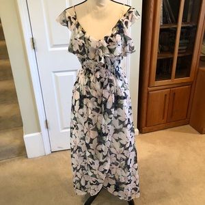 Off shoulder floral maxi dress